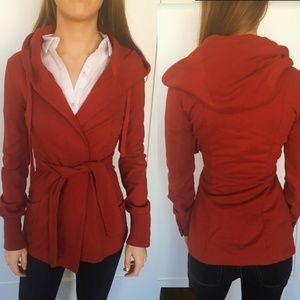 Lucky Brand Red Hooded Jingo Wrap Jacket